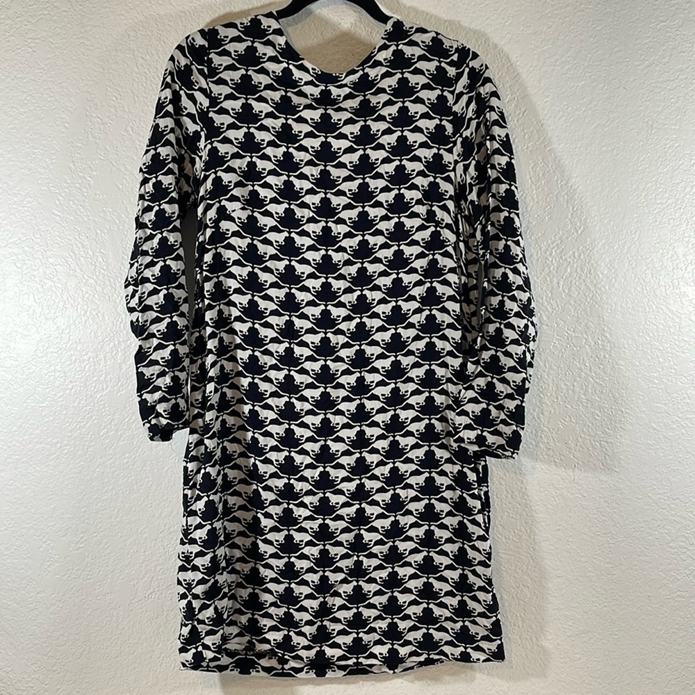 H&M Kitty Cat Long Sleeve Black and White Dress Size 8